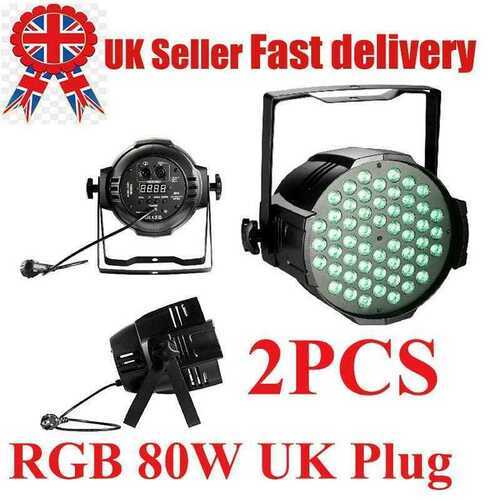 2X 80W DMX LED Magic Stage Light UK Plug Club RGB Lighting Lights Lamp Party DJ