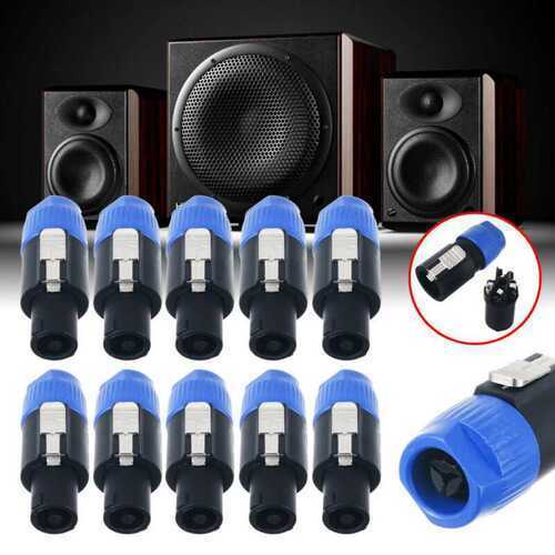 10pcs High-quality Speakon 4 Pin Male Plug Compatible Audio Cable Connectors UK