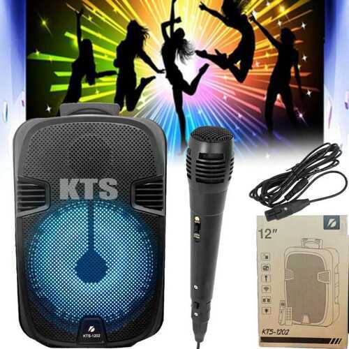KTS Portable Bluetooth Karaoke Machine Speaker 50w Wireless Mics 12