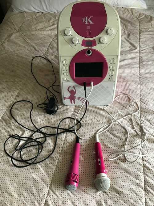 Pink portable karaoke machine EKG14G by Easy Karaoke