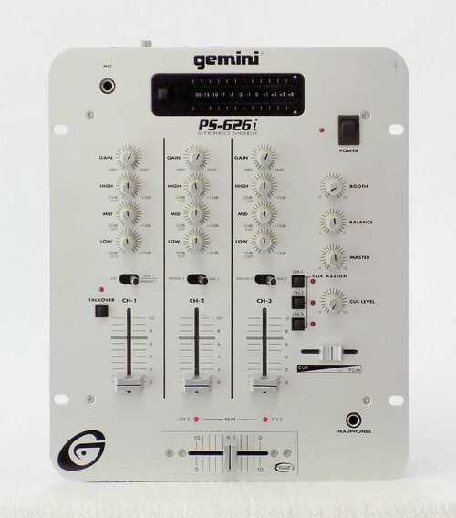 Gemini PS-626i 3-Channel DJ Stereo Mixer in Very Good Condition