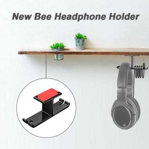 Alloy Bee Headphones Stand 2 in 1 Headset Hanger Bracket Earphone Stand Rack UK