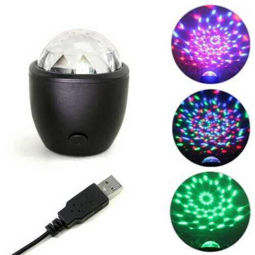 Mini Disco Light Ball Sound Activated Party DJ RGB LED Rotating Stage Lamp