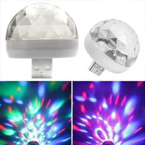 2Pcs Portable Mini USB Disco Club LED Lights Stage Home Party Crystal Ball Lamp