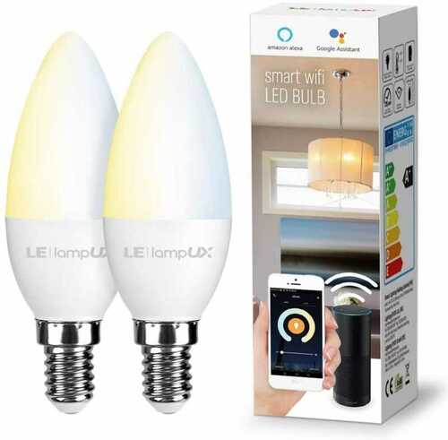 LE WiFi Smart Bulbs E14, Works with Alexa and Google Home, Voice Control,...