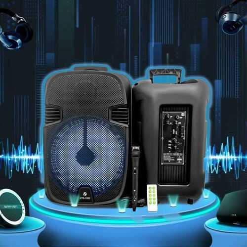 50W Portable Bluetooth Karaoke Machine Vocal PA Speaker 12'' Mics LED DJ Speaker