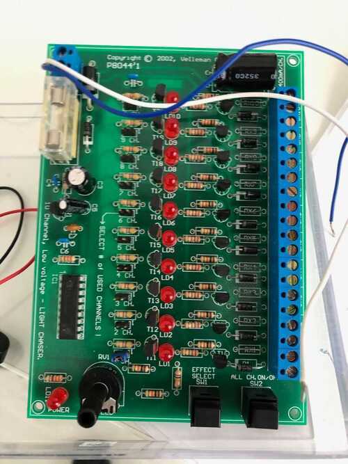 Velleman P8044'1 12V Ten Channel light effect generator experiment PCB