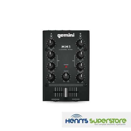 GEMINI MM1 2 CHANNEL DJ MINI MIXER WITH EQ