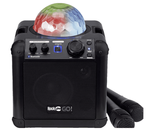 RockJam Rechargeable Bluetooth Karaoke Speaker With Lights and Microphone