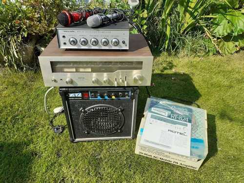 Small lot of PA and radio equipment, Combo amp