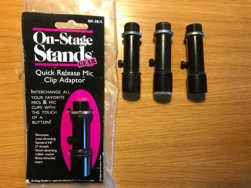 4 x On Stage QK-2/C Quick Release Mic Clip Adaptor, 4 for the price of One !! #2