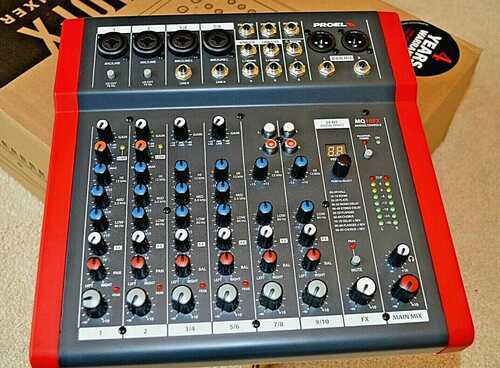 Proel MQ10FX Compact Mixer w/Multi EFX, Vocal Compressor, Manual and lead.Unused