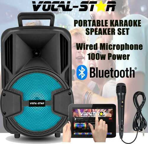 Vocal-Star Portable Bluetooth Karaoke 100w 1 Wired Microphone VST100 (XDEM 254)