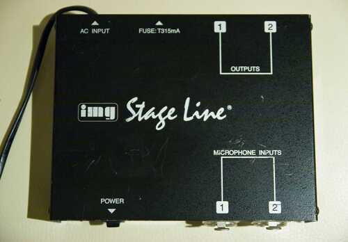 Stageline EMA-200 Twin phantom power supply. For 2 microphones 48V