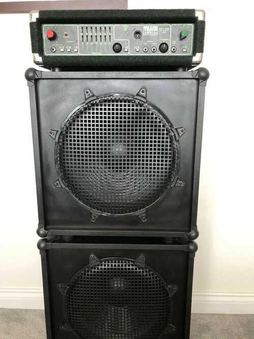 Pair of bass keyboard PA speaker cabinets bins 250 watt rating each