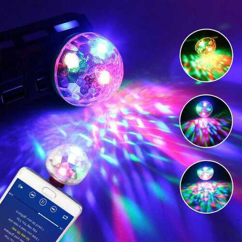 Iphone Android RGB LED Disco Stage Light Party Club Event Phone Mini Ball Lamp