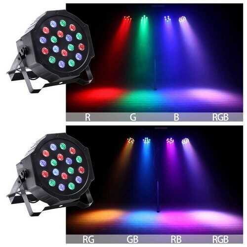 18LED Uplighter Party Stage Lights RGB Par Can Flat DMX512 DJ Disco Bar Lighting