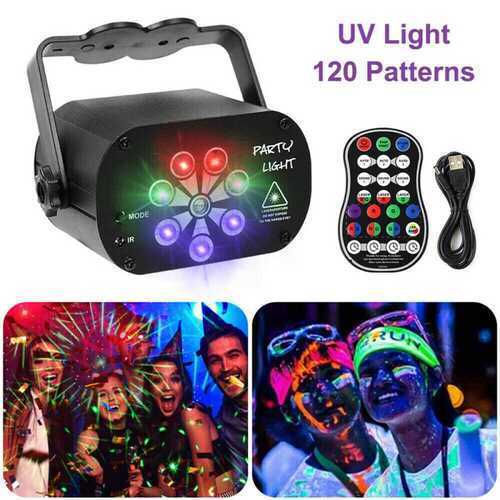 128 Pattern RGB Stage Light Lighting Laser Strobe Disco KTV Party Bar Projector