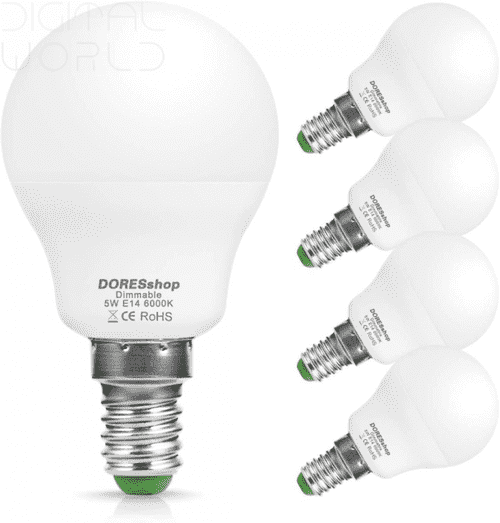 DORESshop SES E14 Dimmable 5W LED Golf Ball Bulbs P45, 40W Small Edison...