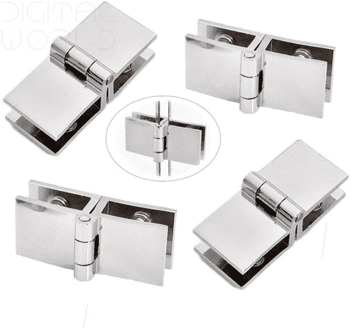 4 pcs 180Stainless Steel Glass Door Hinge, Pivot Hinges, 1