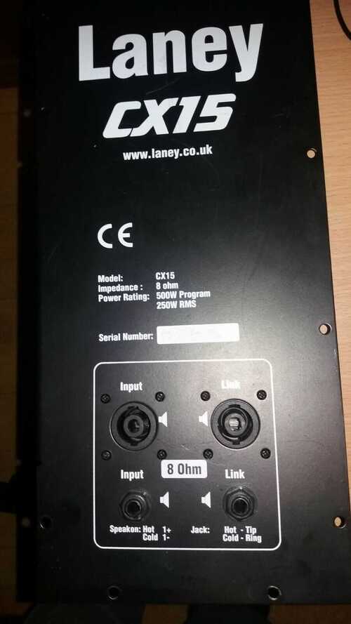 A  LANEY CX15 CABINET BACK PLATE.NEW.NO X OVERS.