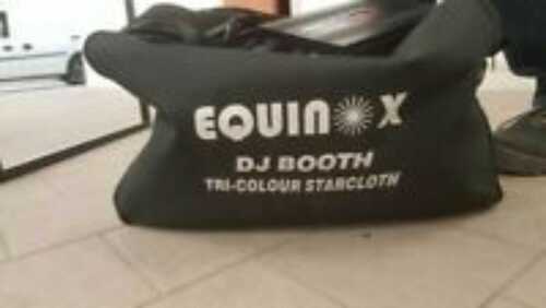 Equinox Aluminium Lightweight DJ Booth With Multicoloured  Starcloth.