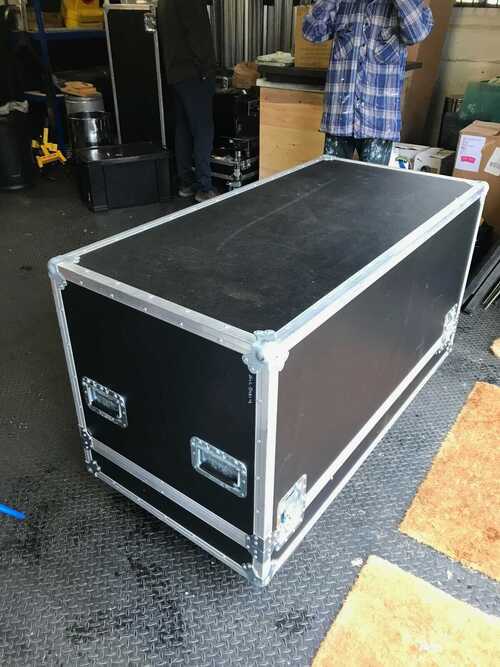 Large flight case on wheels, espresso machine case