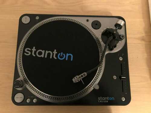 Stanton T.92 USB Turntable x2 Vinyl Player DJ Equipment with boxes and paperwork