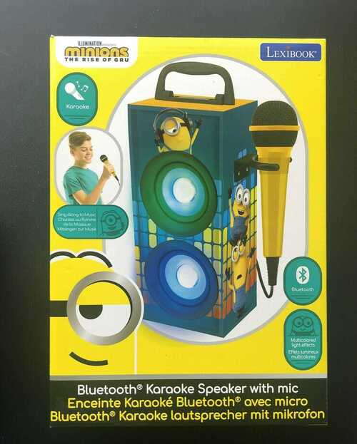 Lexibook Minions Karaoke Speaker Bluetooth Rechargeable With Microphone