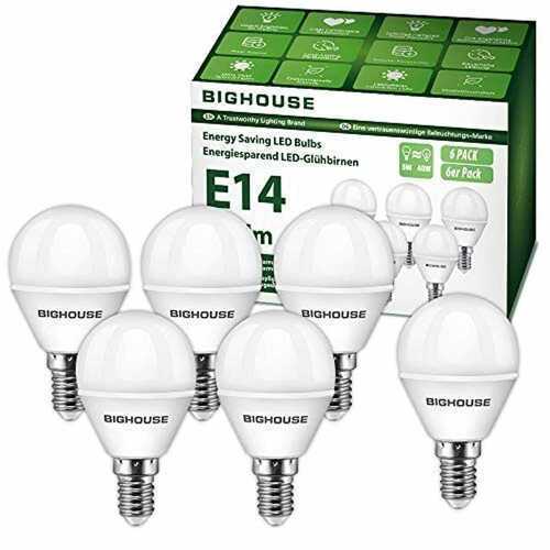 LED E14 Small Edison Screw (SES) Golf Ball Bulbs, 5W P45 E14 LED Lights Bulbs, 4