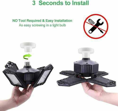 150W LED Garage Lights, 15000 Lumens Deformable New Four Leaf Trilight Lighting