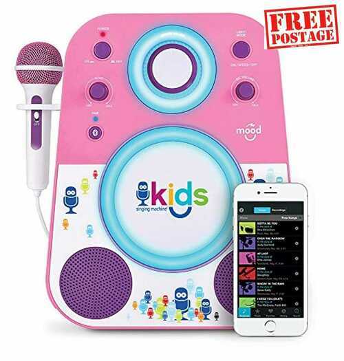 Singing Machine SMK250PP Bluetooth Sing Along Kids Karaoke Machine With LED ligh