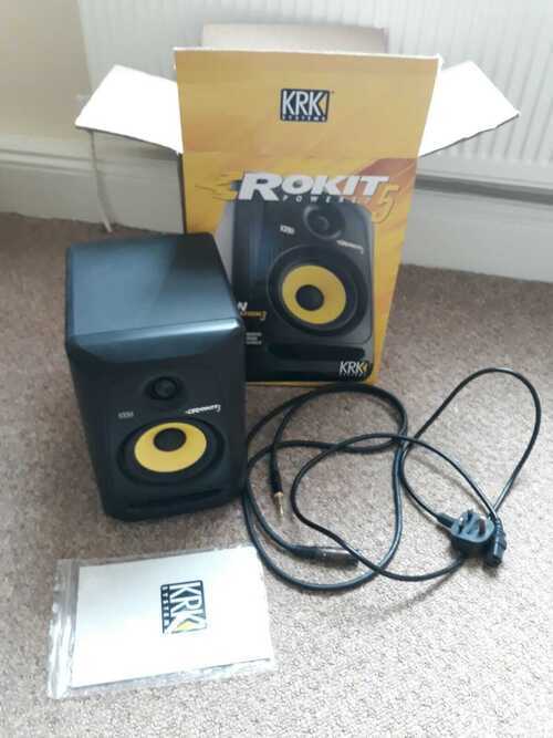 ROKIT POWERED 5 NEW GENERATION 3 KRK SYSTEMS RP5 G3 WITH BOX SPEAKER HEAVY