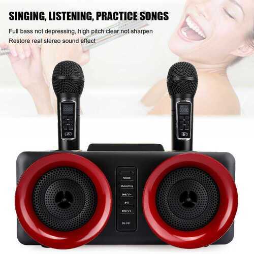 Wireless Bluetooth Speaker Family Karaoke System Singing Machine Dual Mic kit