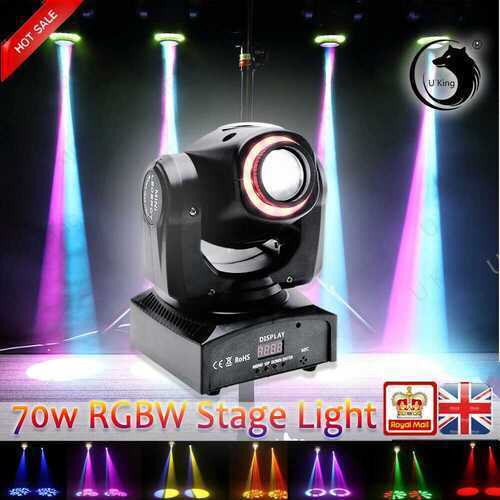 70W 8Patterns LED Gobo RGBW Moving Head Light DJ Party Disco Club Stage Lighting