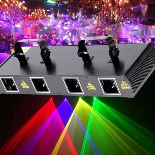 RGBY Beam Laser Light Strobe LED Stage Light DMX DJ Club Party Projector Light