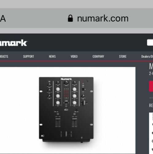 Numark M2 - 2 Channel Scratch Mixer For DJs With 3 Band EQ