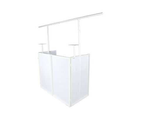 Novopro SDX V2 WHITE Foldable DJ Booth with Lighting Rig/Podiums and Bags