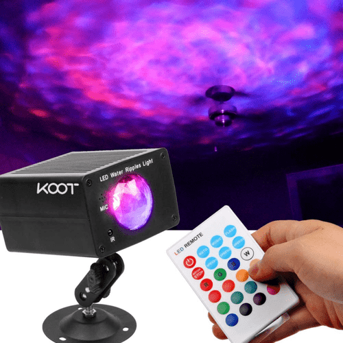 KOOT Disco Lights 16 Color LED Water Ripple Light Stage Light DJ Light with Remo