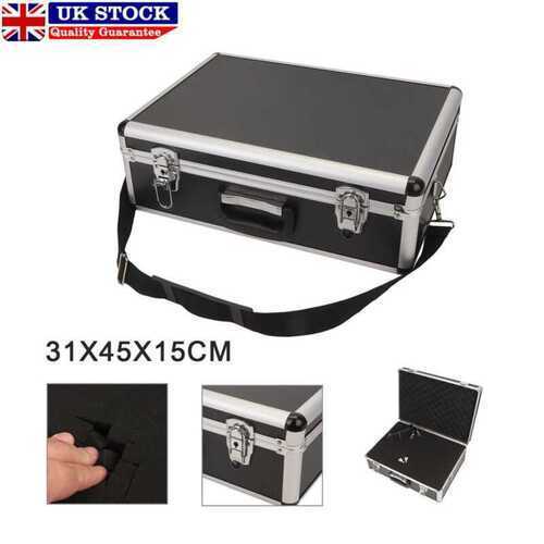 Large Aluminium Flight Hard Case Tool Box Carry Foam Storage DJ Camera Box UK