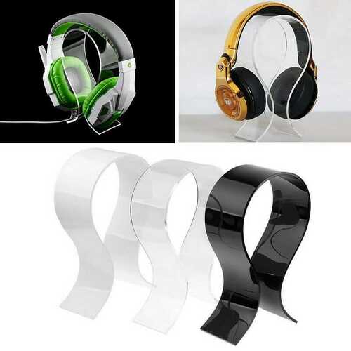 Acrylic Earphone Headset Hanger Holder Headphone Desk Display Stand Bracket