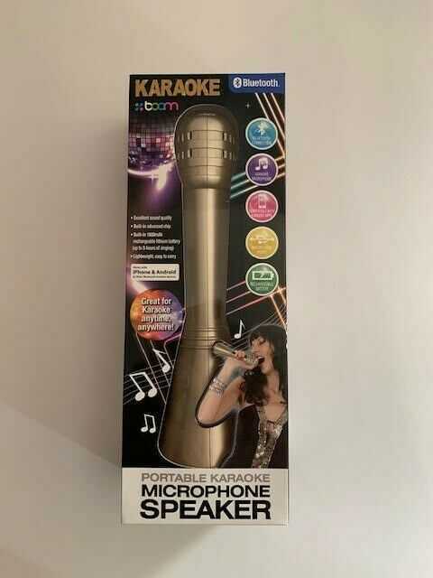 Portable Karaoke Microphone Speaker- Bluetooth Connection, Rechargeable Battery