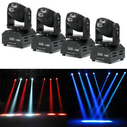 4x 4in1 RGBW Stage Lighting effect Disco DJ LED Moving Head DMX Spot Party Light