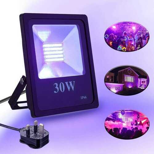 Elfeland LED UV FLOOD LIGHT 30W IP66 WATERPROOF DISCO STAGE LIGTHING GARDEN120