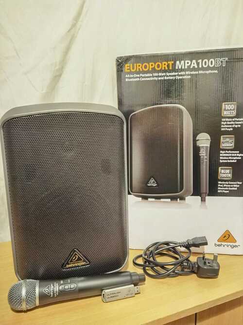 BEHRINGER Europort MPA100BT portable Bluetooth Speaker With Wireless Microphone