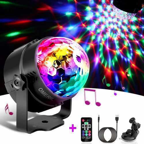 4M/13ft USB Disco 3W LED RGB Sound Actived Crystal Rotating Glitter Ball Lights