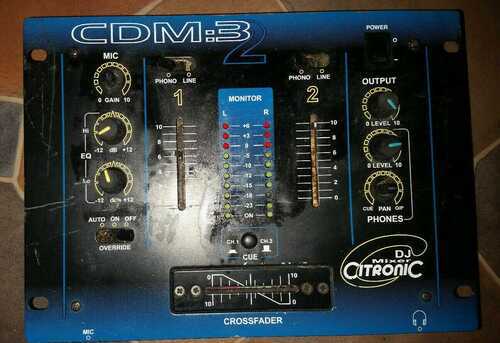 DJ Mixer Citronic Crossfader CDM:3 -2 Channel Tabletop Mobile DJ