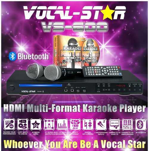 Vocal-Star VS-600 CDG Karaoke Machine 2 Microphones 150 Songs (xdem 355)