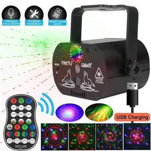 Laser Stage Light LED RGB Mini 60 Pattern DJ Disco Party KTV Projector Lighting