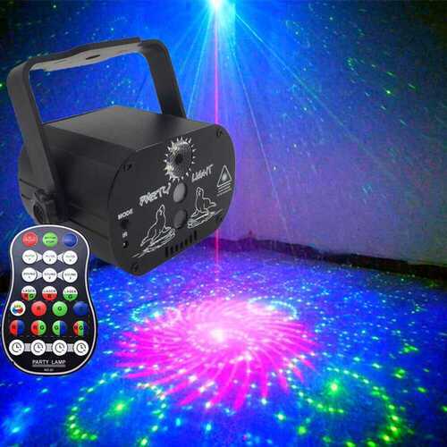 RGB LED Mini Laser Stage Light 60 Patterns DJ Disco Party KTV Projector Lighting